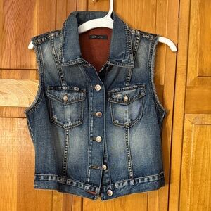 Level 99 Denim Jean Sleeveless Vest
